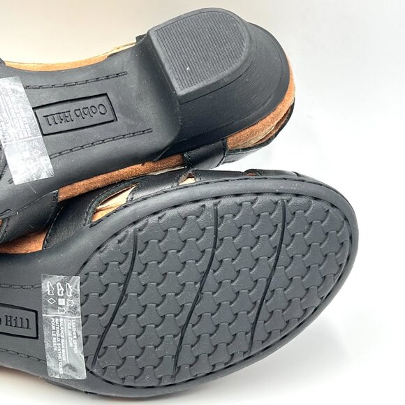 8N 8 NARROW WIDTH Cobb Hill Aubrey Black Leather T-Strap Block Heels Shoes - Picture 11 of 15